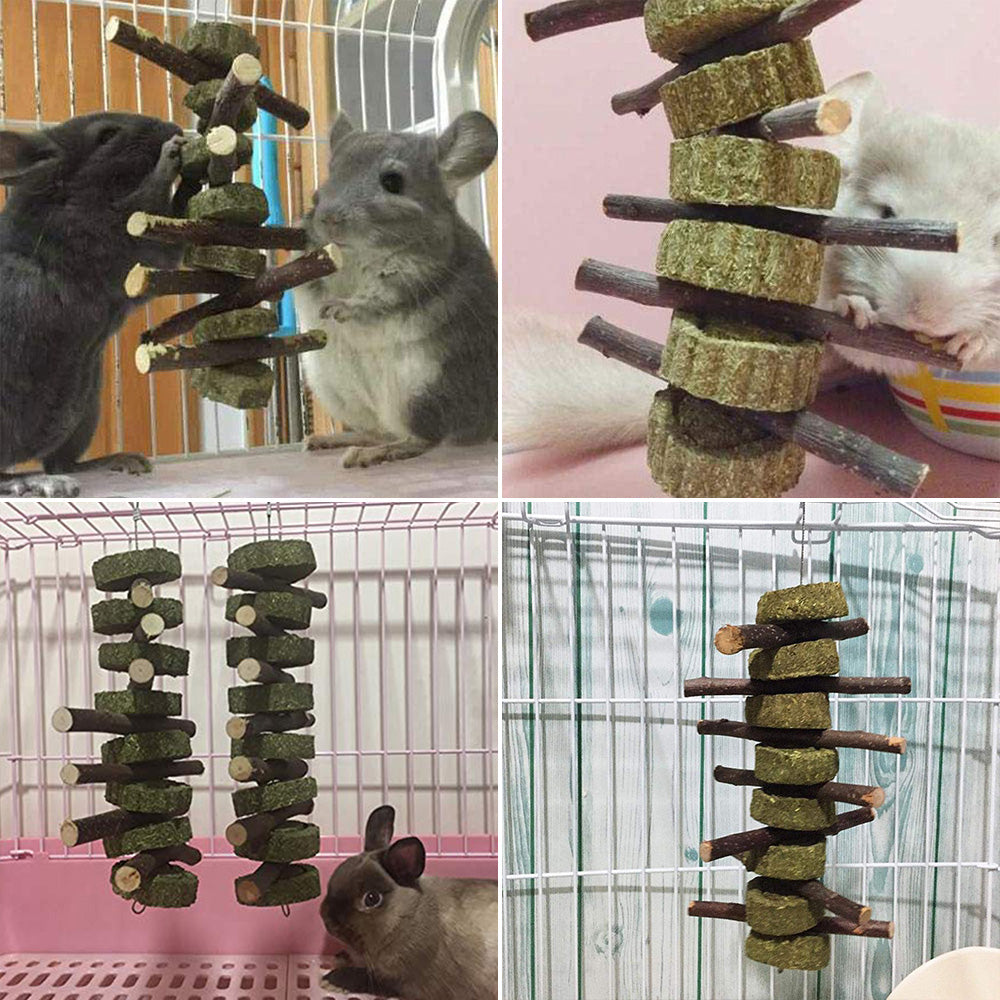 HOTBEST Hamster Chew Toy Apple Wood Sticks Twigs Cleaning Teeth Pet Playing Small Pets Rabbit Guinea Pig Parrot Toys