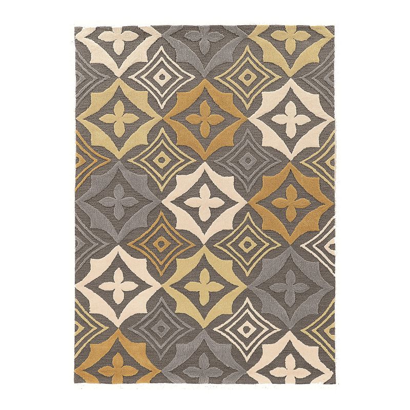 Linon Trio Emblem Pattern Rug