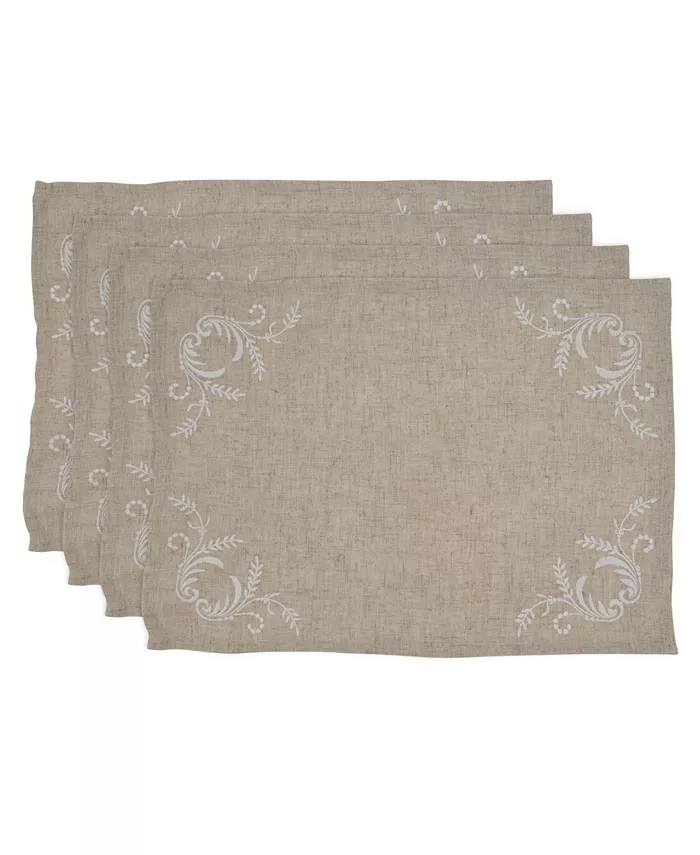 Saro Lifestyle Embroidered Placemat Set of 4