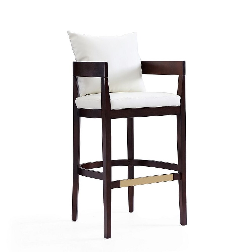 Manhattan Comfort Ritz 38 in. Dark Walnut Beech Wood Barstool (Set of 3)