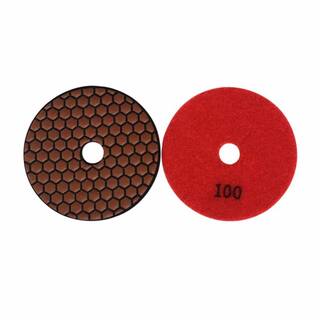 EDiamondTools 7 in. Dry Diamond Polishing Pad Set for Stone and Concrete (#50 to #3000 Grit) with Aluminum Backing Pad RDP7512481530A