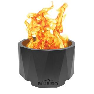 BLUE SKY OUTDOOR LIVING The Mammoth 30 in. x 18 in. Round Steel Wood Patio Smokeless Fire Pit PFP3018