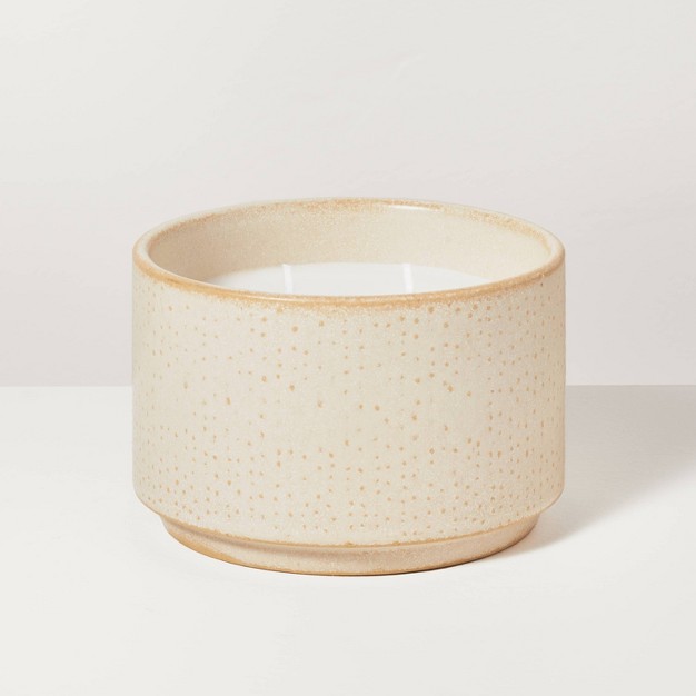 Hobnail Ceramic Lavender amp Birch Jar Candle Beige With Magnolia