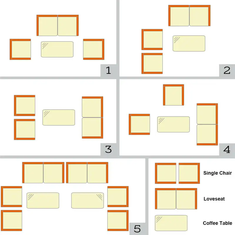 4 Pcs Outdoor Rattan Patio Conversation Set Wicker Furniture Set with Coffee Table and Cushioned Sofas