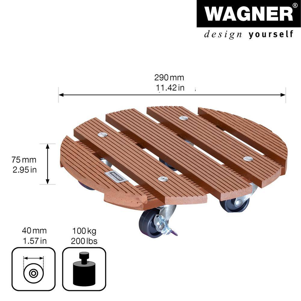 Wagner 2.75 in. H 11.4 in. Dia Terra Cotta Round WPC Plant Caddy 64-0535