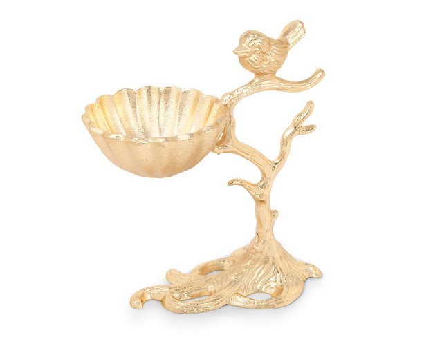 Classic Touch 3 5 quot d Gold Centerpiece Bowl On Branch Base With Bird