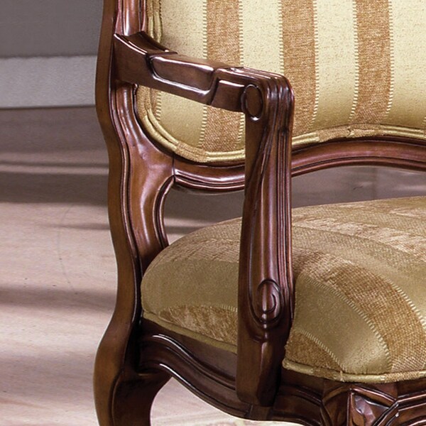 Furniture of America Eiferd Antique Oak Stripe Padded Accent Chair