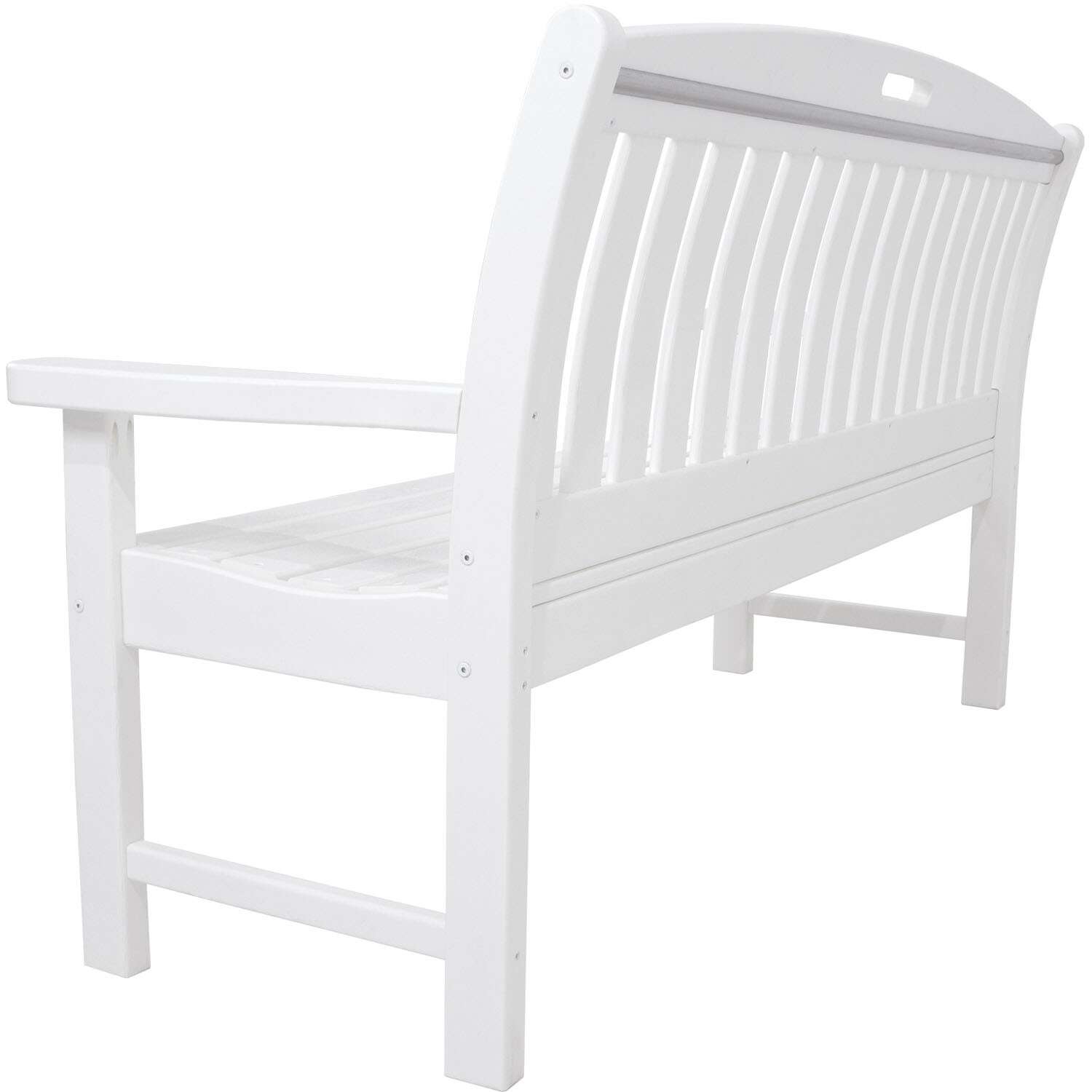 Hanover White Wood Avalon Porch Bench 37.5 in. H X 60 in. L X 51.75 in. D