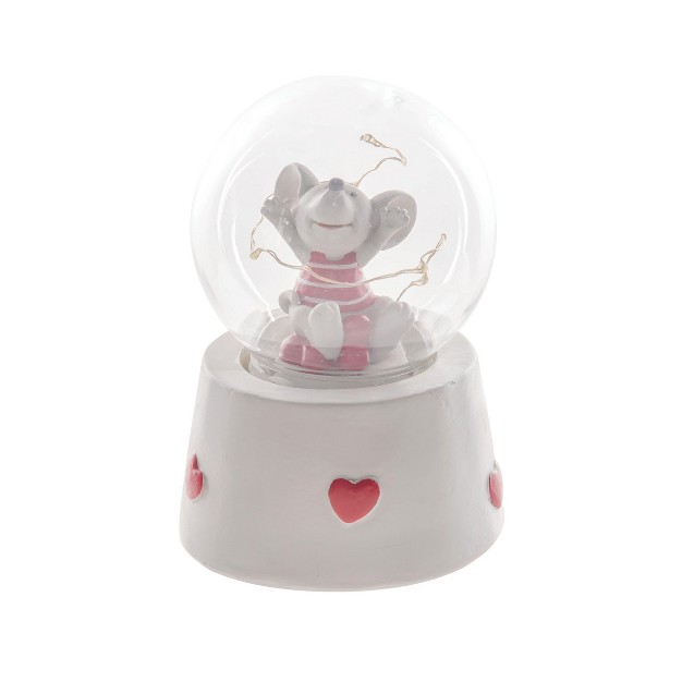 C amp f Home Valentine x27 s Day Snow Globe Mouse With Led Figurine Decorative Cute Farmhouse For Spring Figurines