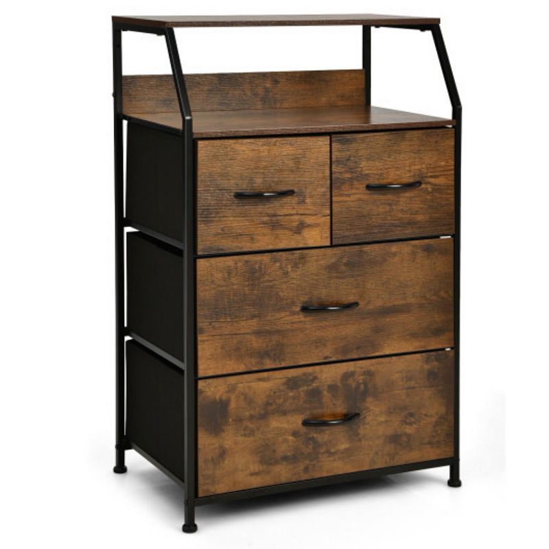 Cabinet Freestanding Dresser with Wooden Shelves