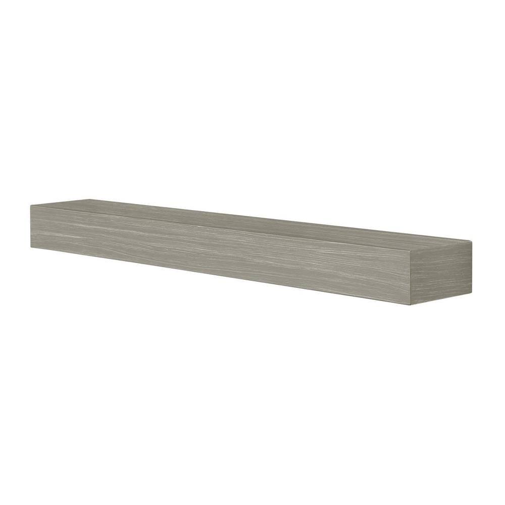 Pearl Mantels 5 ft. Graywash Non-Combustible Cap-Shelf Mantel RPS60NCGD