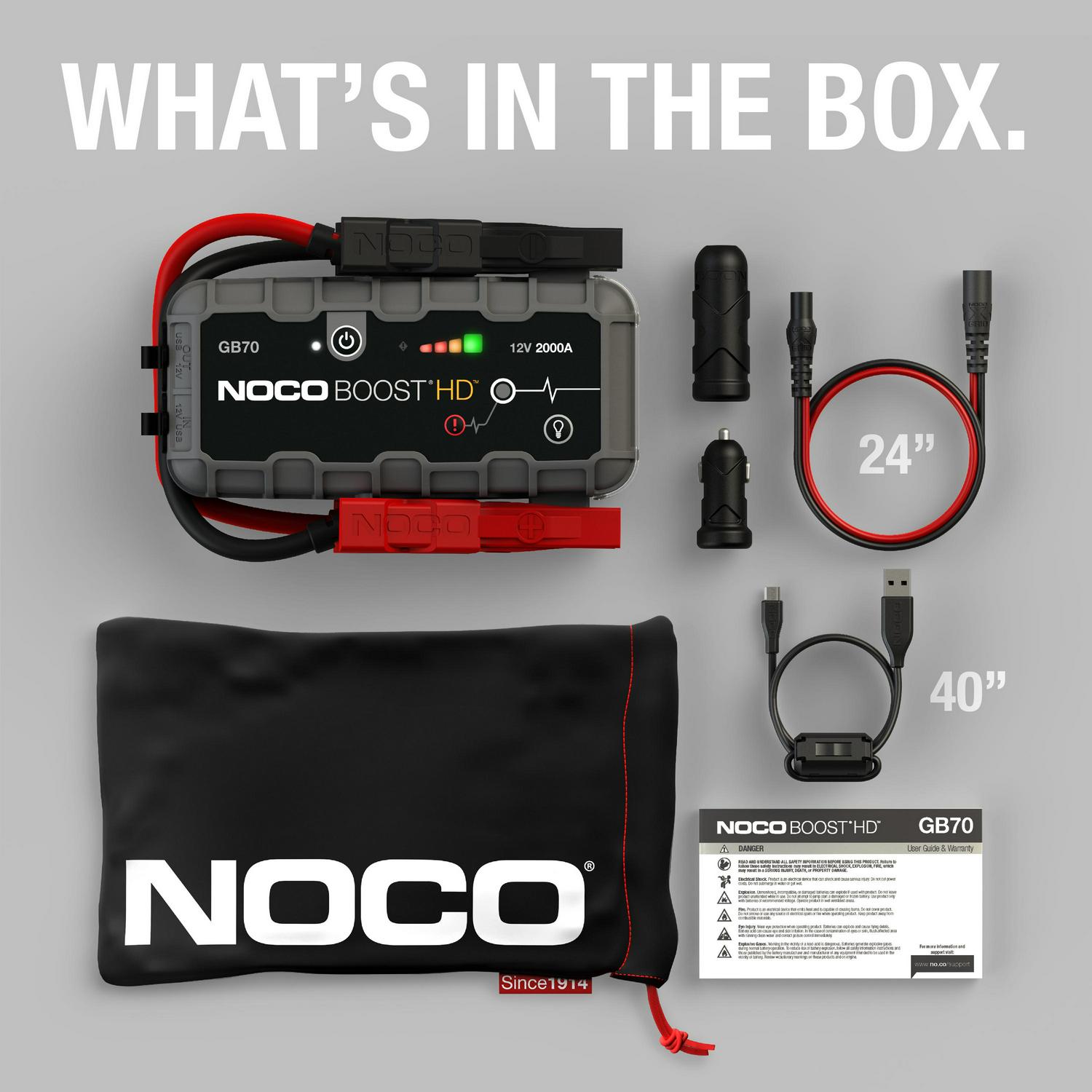 NOCO Boost HD GB70 2000A 12V UltraSafe Portable Lithium Jump Starter  Crowdfused