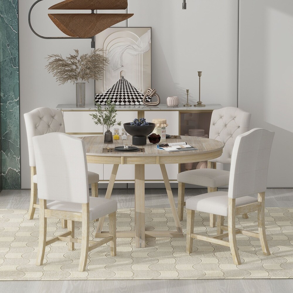 5 Piece Dining Set  Round Table with 16\