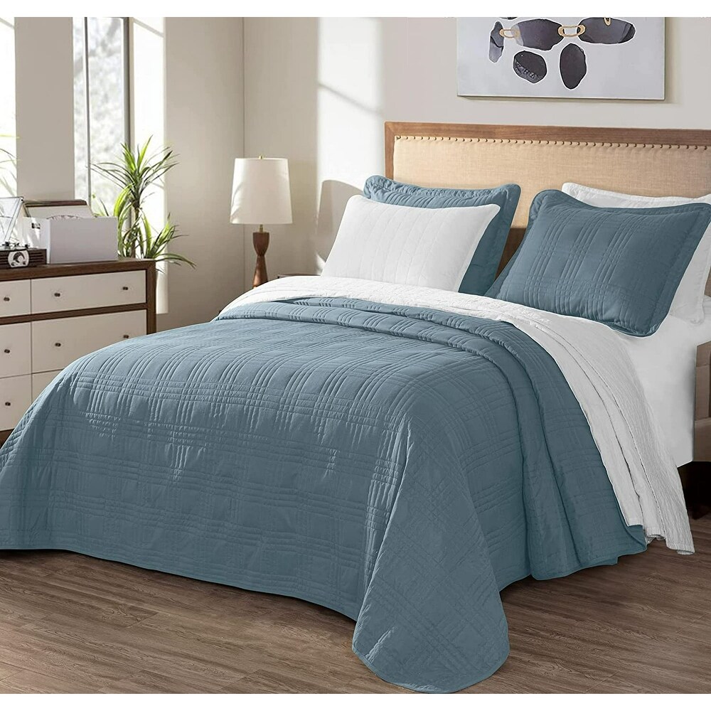 3 Piece Bedspread Coverlet Set