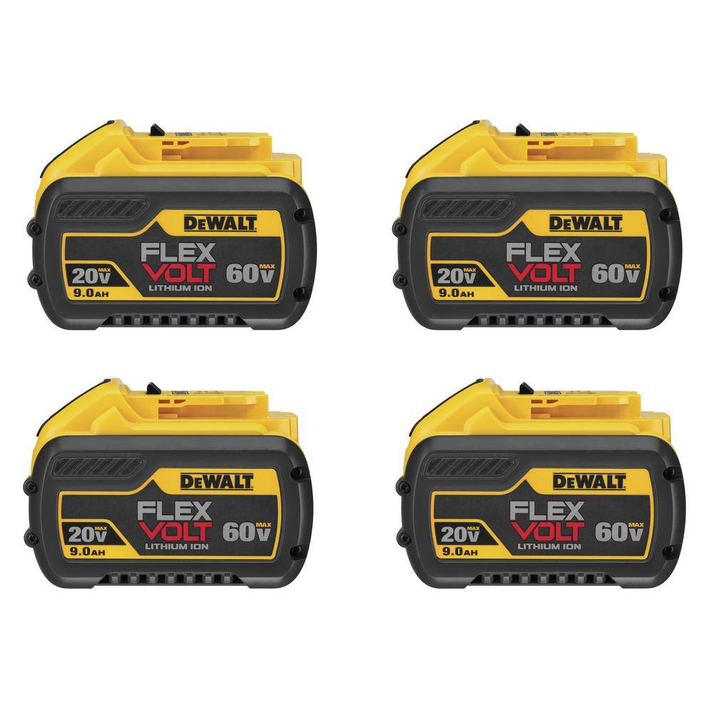 DW FLEXVOLT 20V60V MAX Lithium-Ion 9.0Ah Battery Pack (4-Pack) DCB609-4