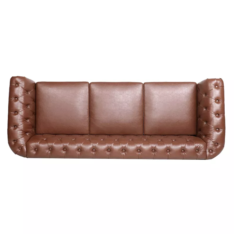 F.c Design Rolled Arm Chesterfield 3 Seater Sofa