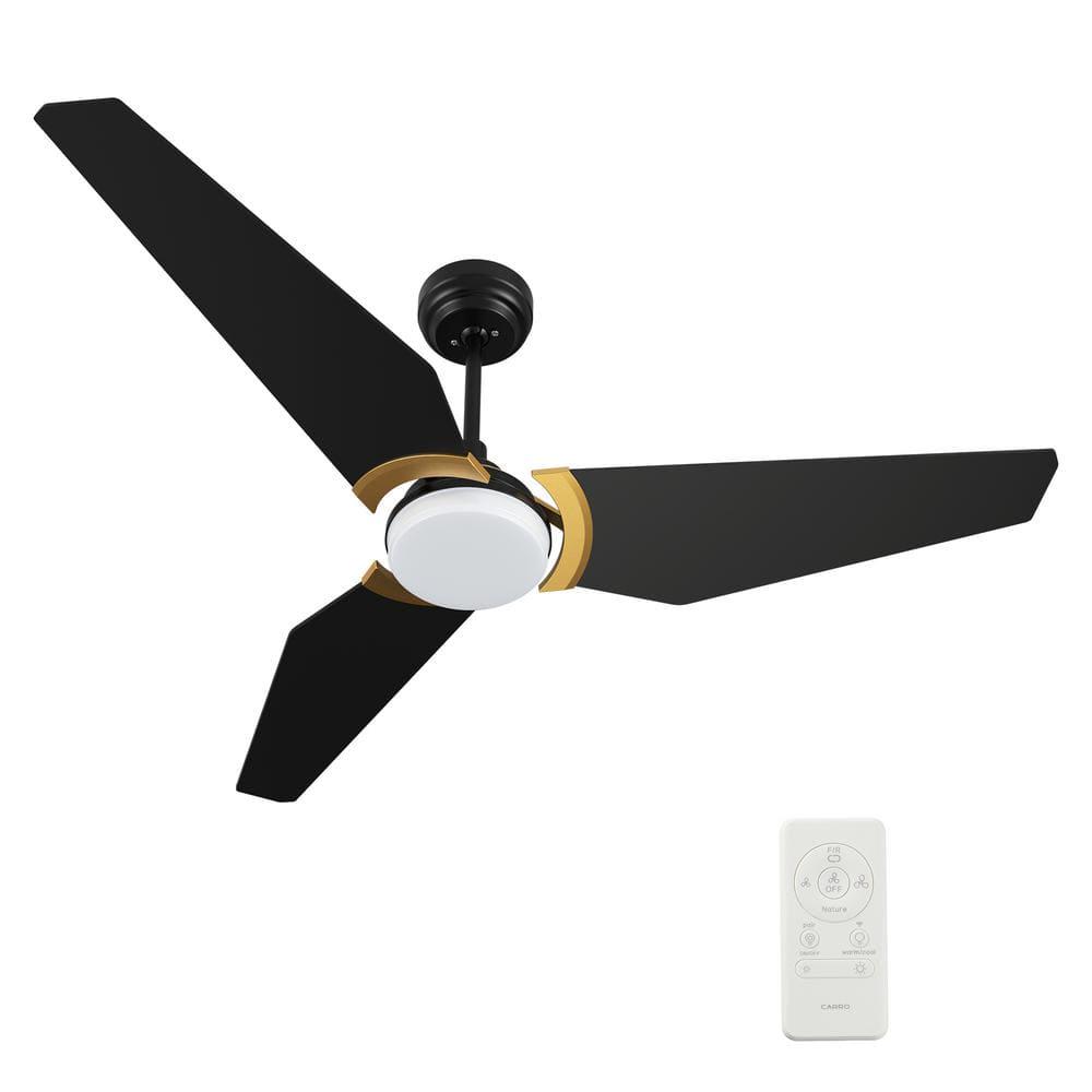 CARRO Brently 56 in Dimmable LED IndoorOutdoor Black Smart Ceiling Fan with Light and Remote Works w AlexaGoogle Home