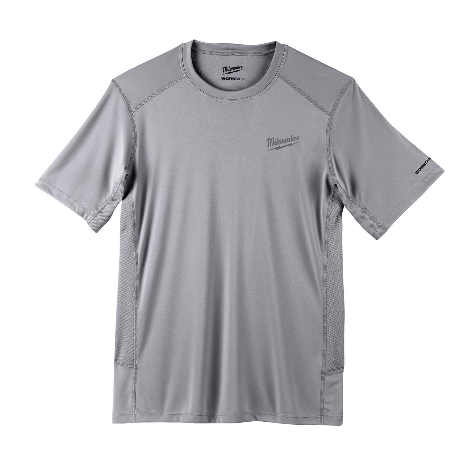 MW Workskin L Short Sleeve Men\u0027s Crew Neck Gray Lightweight Performance Tee Shirt