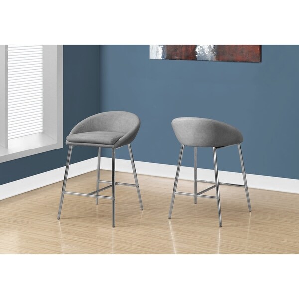 Barstool - 2Pcs / Chrome Base / Counter Height