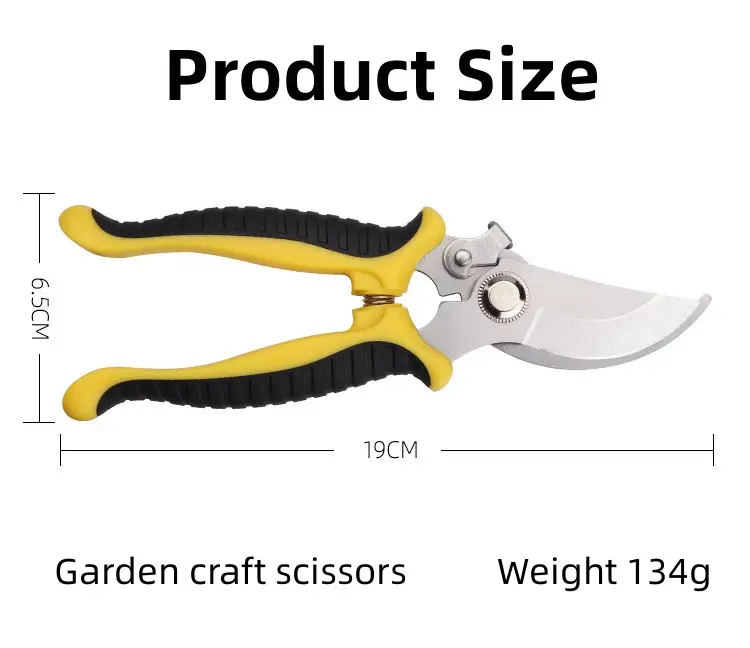 Custom Sharp Blade Rust Proof High Stainless Steel 7.5 inch Gardening Flowers Plant Scissors Garden Shears Pruner