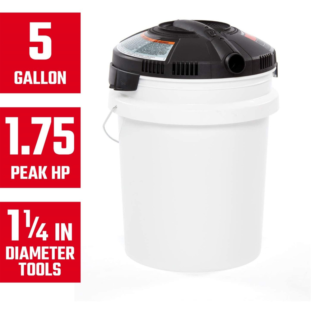 Craftsman Powerhead Bucket Wet/Dry Vacuum 5 Gallon 120V 1.75HP ;