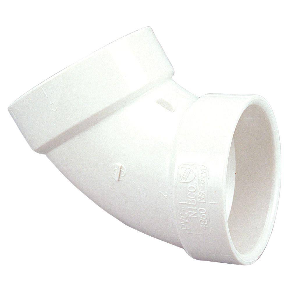 NIBCO 3 in. PVC DWV 60-Degree Hub x Hub Elbow Fitting C4860HD3