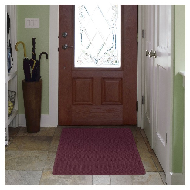 3 x27 x5 x27 Solid Dotted Doormat Burgundy Hometrax