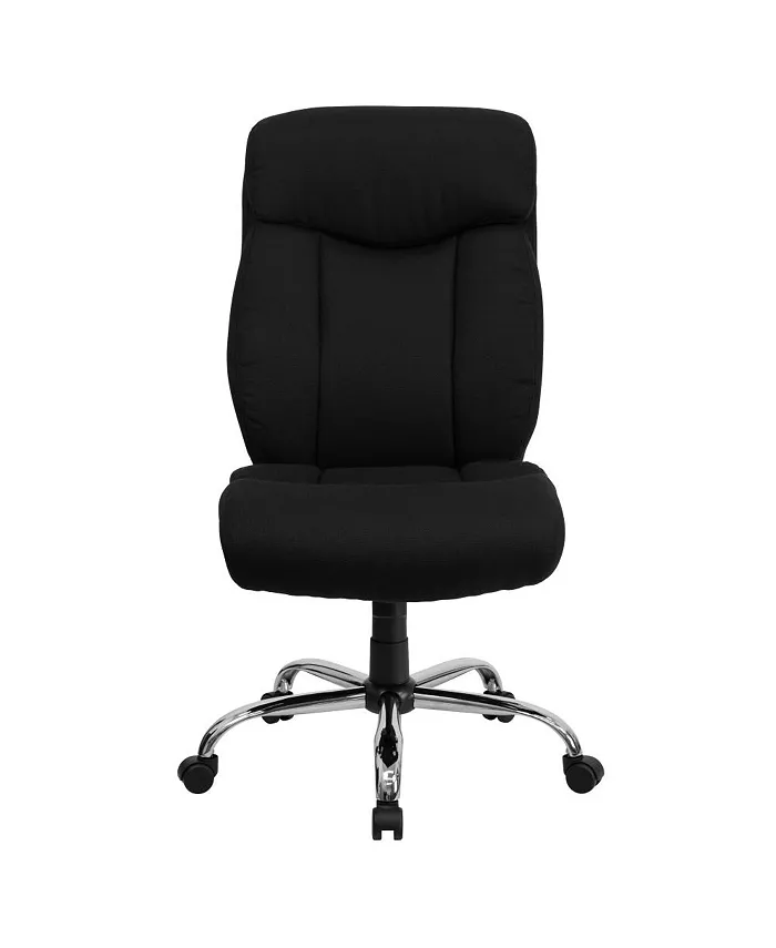 EMMA+OLIVER 400 Lb. Big and Tall High Back Full Headrest Ergonomic Office Chair W  Chrome Base