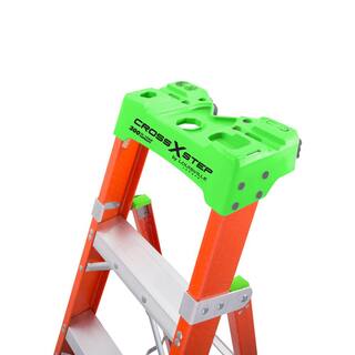 Louisville Ladder Cross Step 6 ft. Fiberglass Leaning Step Ladder (10 ft. Reach) 300 lbs. Load Capacity Type IA Duty Rating L-3080-06