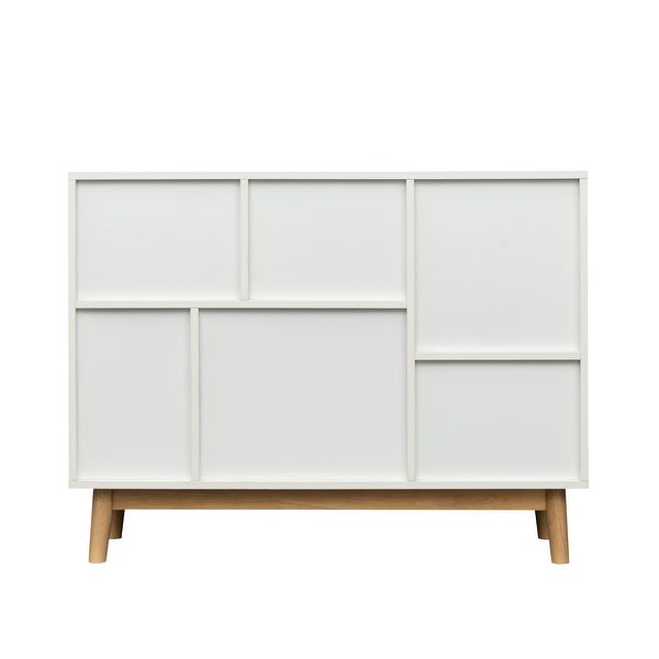 Wood Storage Cabinet Modern buffet Sideboard with Door Storage and Open Storage Shelf