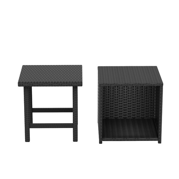 Polytrends Merrick Wicker Rattan Table (Set of 2)