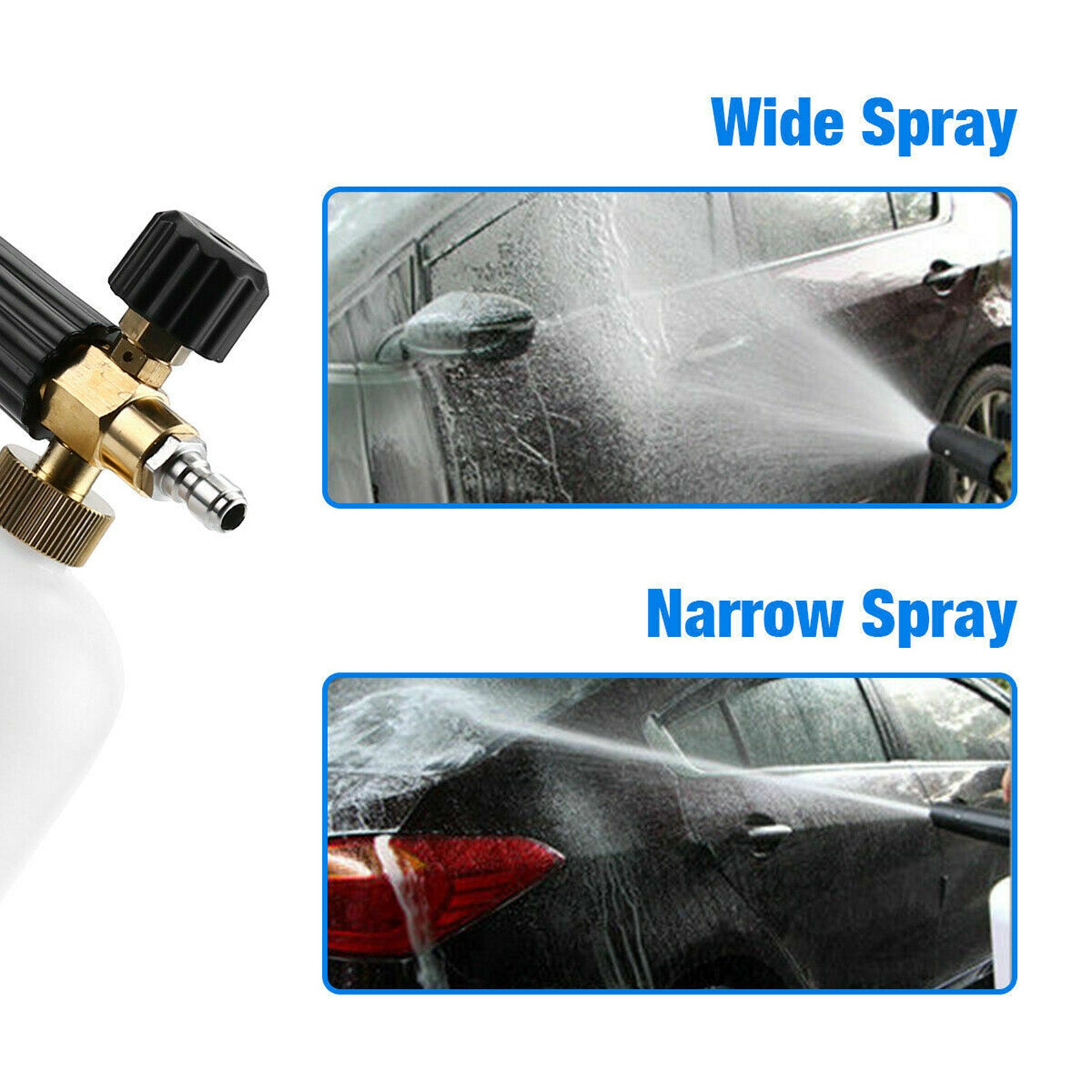 Snow Foam Lance Auto Pressure Washer Jet Quick Release Foam Sprayer with 1/4'' Inch Quick Connector & 5 Washer Nozzle Tips