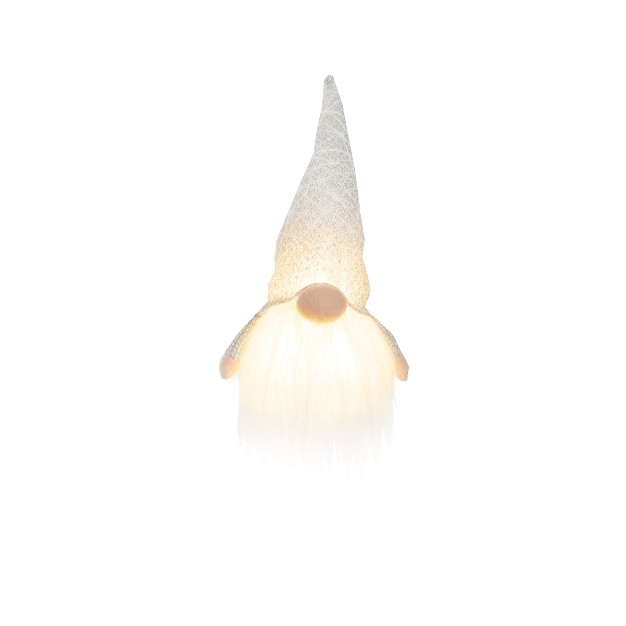 Gallerie Ii Silver Hat Sitting Gnome W led