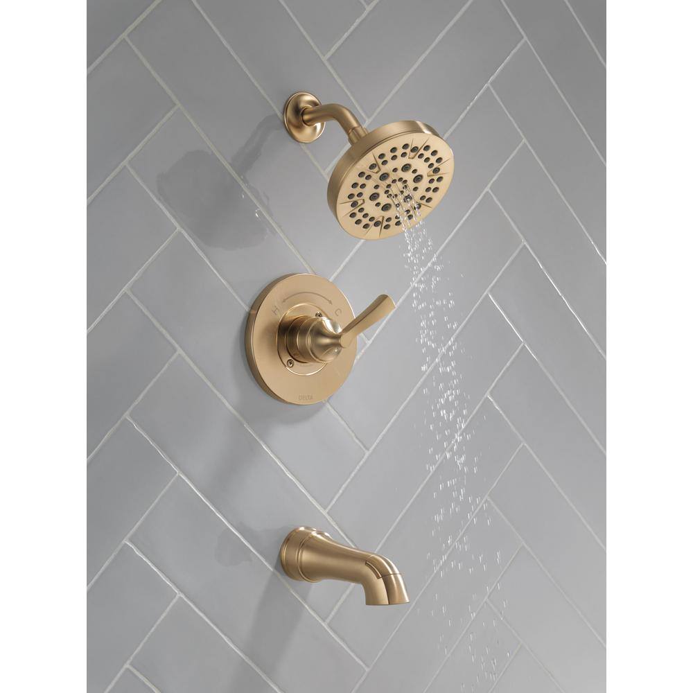 Delta Faryn Single-Handle 5-Spray Tub and Shower Faucet in Champagne Bronze (Valve Included) 144822-CZ