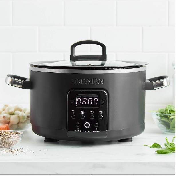 Greenpan Pfas free Ceramic Nonstick 4qt Slow Cooker Matte Black