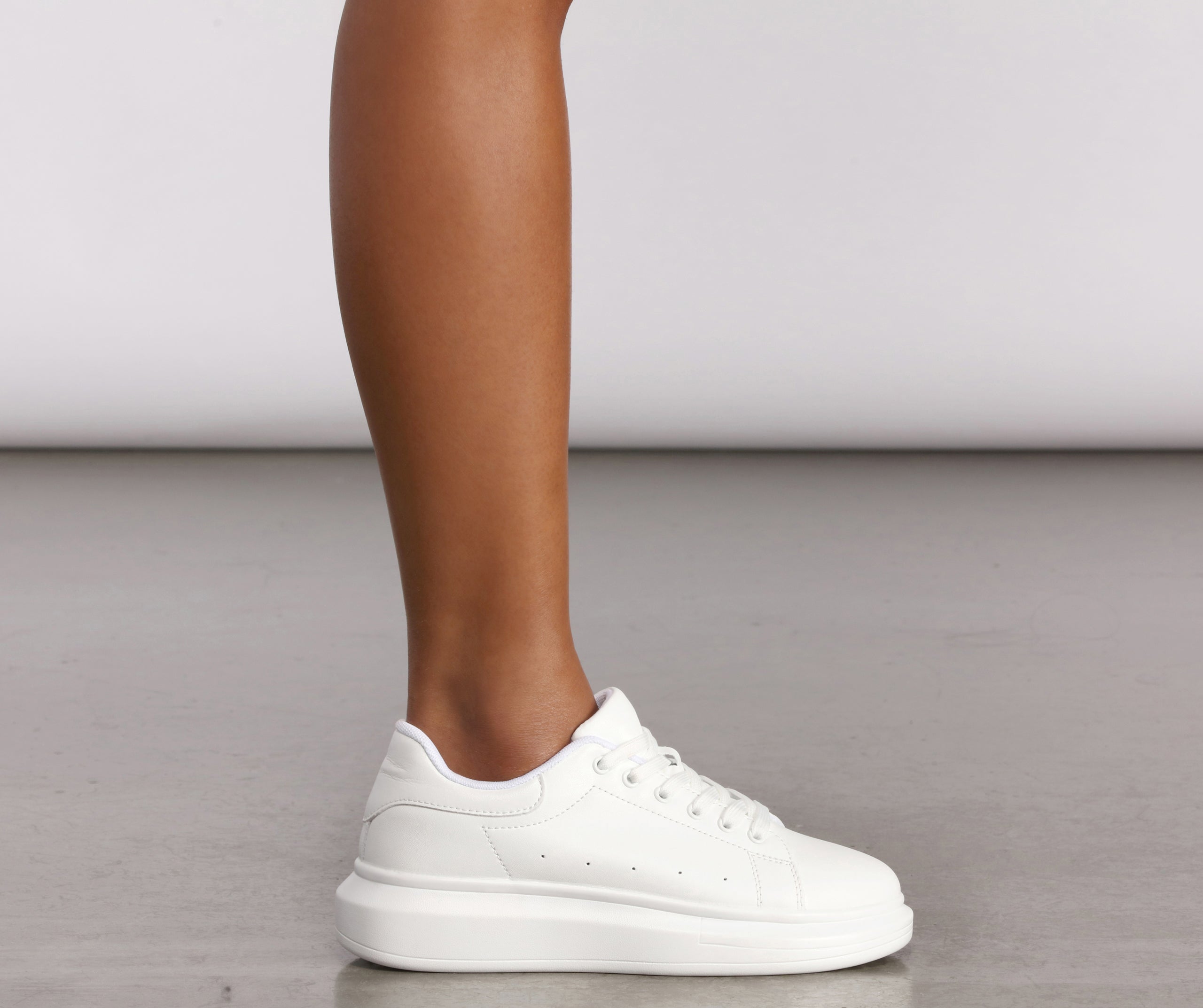 Basic Lace-Up Platform Sneakers