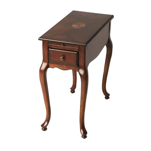 Croydon Cherry Rectangular Chairside Table - Dark Brown