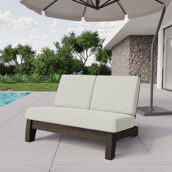 Wood Outdoor Sectional Furniture 2 Seat Armless Patio Sofa