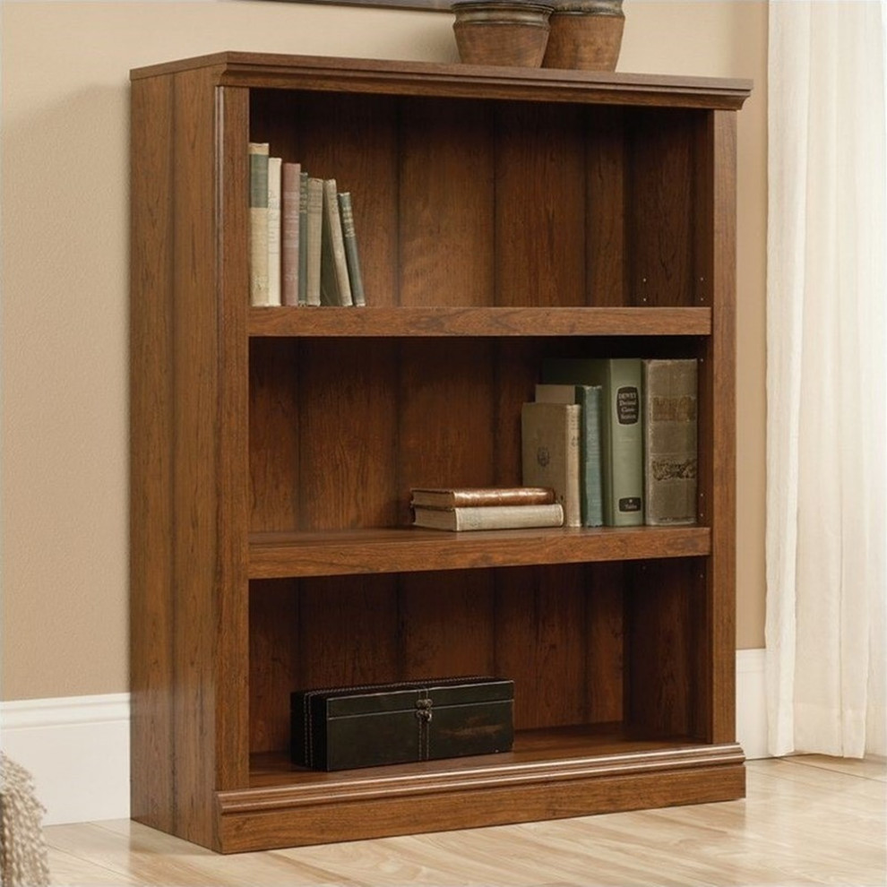 Sauder Select Engineered Wood 3 Shelf Bookcase in Select Cherry   Transitional   Bookcases   by Homesquare  Houzz