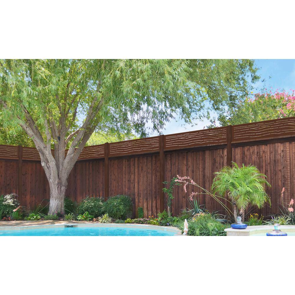 Modinex 72 in. x 16 in. Espresso Safari WPC Framed Decorative Fence Extension and Wall Decor (2-Pack) USAMOD-1EFT