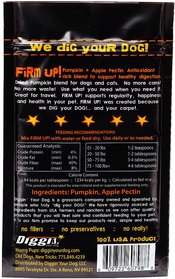 Diggin' Your Dog Firm Up! Pumpkin Super Dog and Cat Supplement andndash; Pet Empire and Supplies