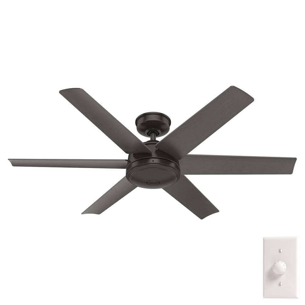 Hunter Jetty 52 in Outdoor Noble Bronze Ceiling Fan with Wall Switch