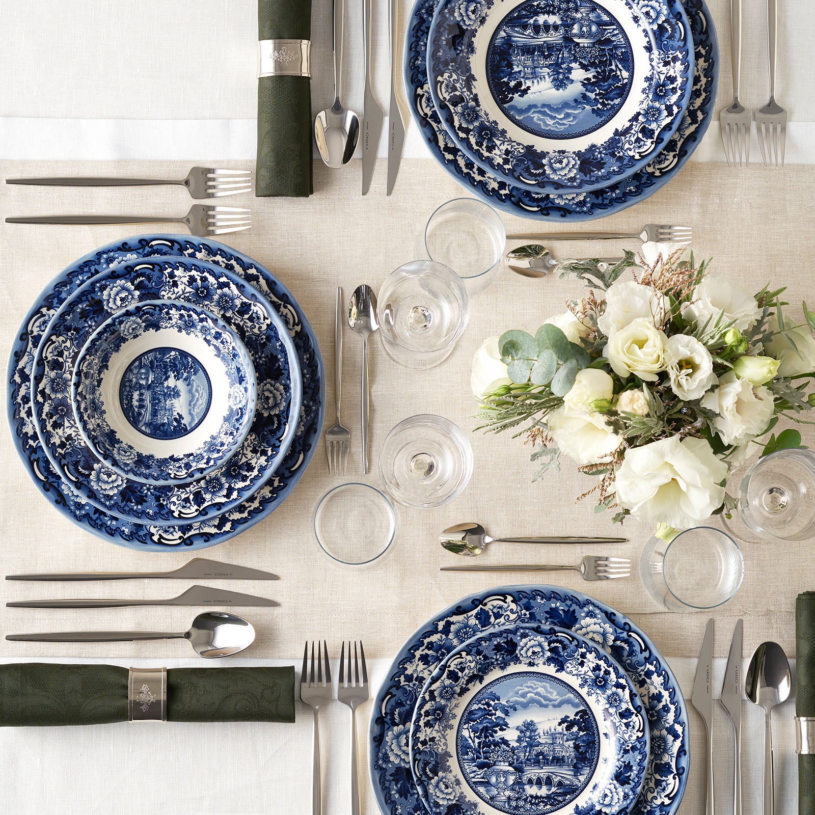 24 Pieces Blue Odyssey 6 Person Dinner Set 153.03.05.0037