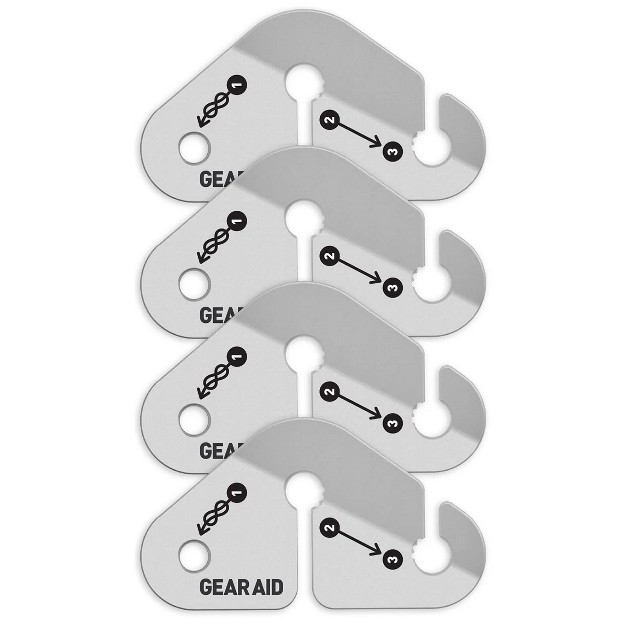 Gear Aid Outdoor Camping Guyline Tensioner 4 pack Silver