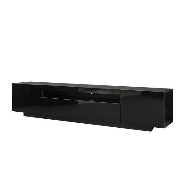 78''L Modern 2 Side Doors TV Stand RGB LED LightsandMulti-Storage TV Cabinet for Living Room Media Entertainment Center