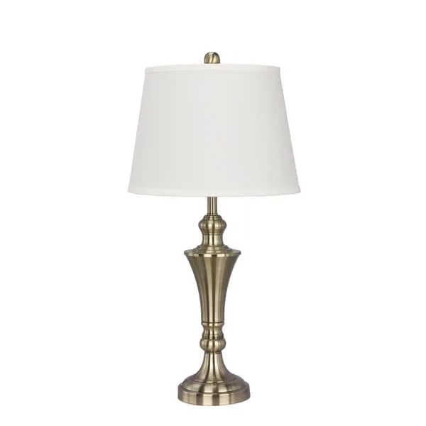 26 inch Metal Table Lamp with Antique Brass Finish