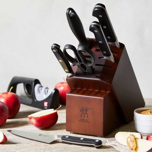 Zwilling Pro 7 pc Knife Block Set With Bonus Sharpener