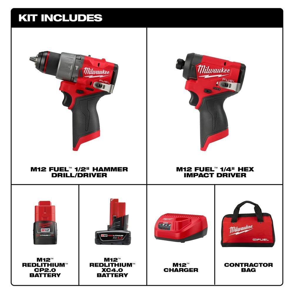 Milwaukee M12 FUEL 2 Tool Combo Kit 3497-22 from Milwaukee