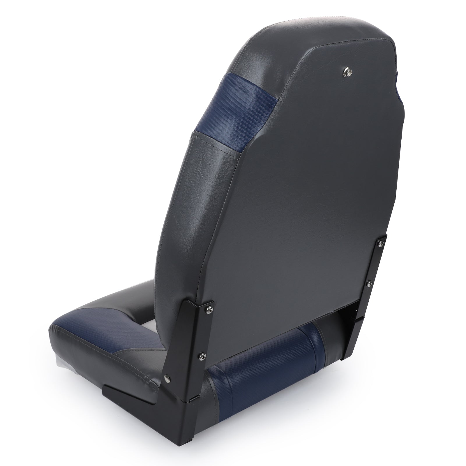 NORTHCAPTAIN S1 Deluxe High Back Folding Boat Seat，Stainless Steel Screws Included，White/Charcoal/Navy Blue（1 Seat）