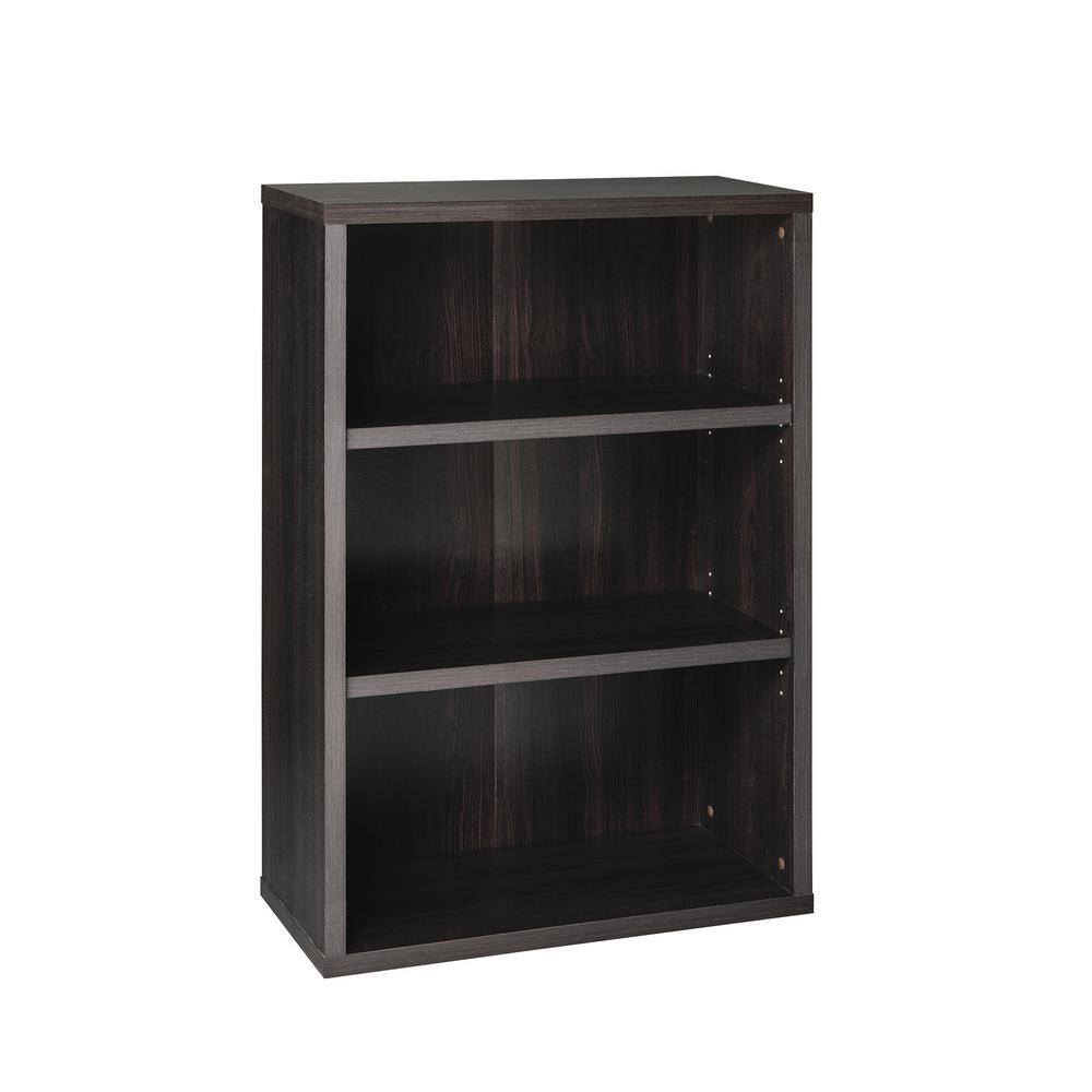 ClosetMaid 44 in. H x 30 in. W x 14 in. D Black Walnut Wood 3-Cube Storage Organizer 13506